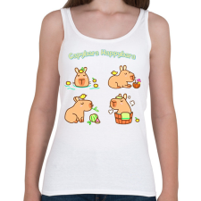 PRINTFASHION Capybara Happybara - Női atléta - Fehér női trikó