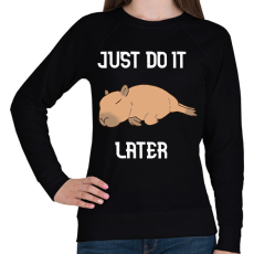 PRINTFASHION Capybara - just do it later - Női pulóver - Fekete