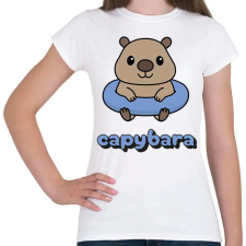 PRINTFASHION capybara kék - Női póló - Fehér női póló