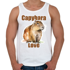 PRINTFASHION Capybara Love - Férfi atléta - Fehér atléta, trikó
