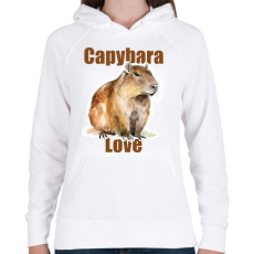 PRINTFASHION Capybara Love - Női kapucnis pulóver - Fehér