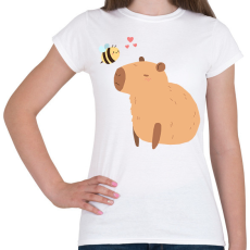 PRINTFASHION Capybara méhecskével - Női póló - Fehér