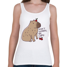 PRINTFASHION Capybara - Női atléta - Fehér női trikó