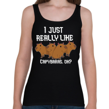 PRINTFASHION Capybara - Női atléta - Fekete női trikó