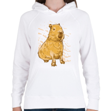 PRINTFASHION Capybara - Női kapucnis pulóver - Fehér