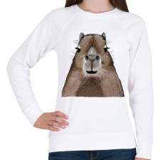 PRINTFASHION Capybara - Női pulóver - Fehér női pulóver, kardigán