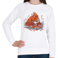 PRINTFASHION Capybara - Női pulóver - Fehér