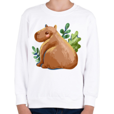 PRINTFASHION Capybara popsi - Gyerek pulóver - Fehér gyerek pulóver, kardigán