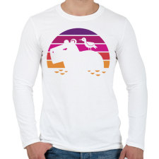PRINTFASHION Capybara retro - Férfi hosszú ujjú póló - Fehér férfi póló