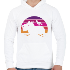 PRINTFASHION Capybara retro - Férfi kapucnis pulóver - Fehér