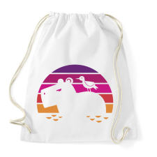 PRINTFASHION Capybara retro - Sportzsák, Tornazsák - Fehér tornazsák
