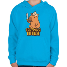 PRINTFASHION Capybara the brave - Gyerek kapucnis pulóver - Azúrkék
