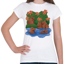 PRINTFASHION Capybarák - Női póló - Fehér női póló