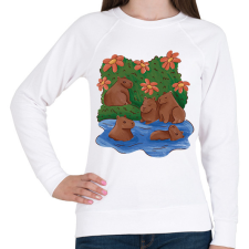 PRINTFASHION Capybarák - Női pulóver - Fehér női pulóver, kardigán