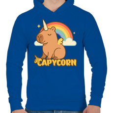 PRINTFASHION Capycorn - Férfi kapucnis pulóver - Királykék