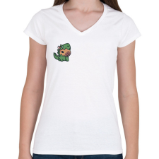 PRINTFASHION capydinosaur - Női V-nyakú póló - Fehér női póló
