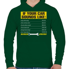 PRINTFASHION Car - Férfi kapucnis pulóver - Sötétzöld