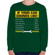 PRINTFASHION Car - Gyerek pulóver - Sötétzöld