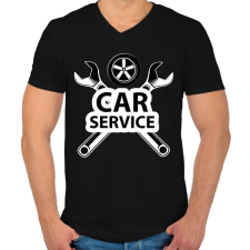 PRINTFASHION Car service - Férfi V-nyakú póló - Fekete férfi póló