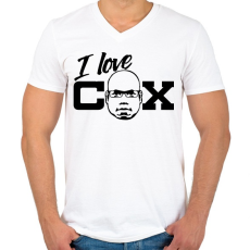 PRINTFASHION Carl Cox - Férfi V-nyakú póló - Fehér