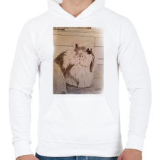 PRINTFASHION Carlos nyuszi - Férfi kapucnis pulóver - Fehér férfi pulóver, kardigán