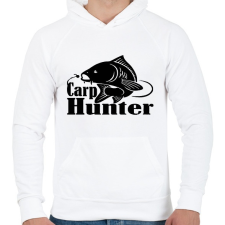 PRINTFASHION Carp hunter - Férfi kapucnis pulóver - Fehér férfi pulóver, kardigán