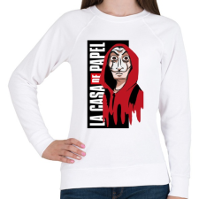 PRINTFASHION Casa de papel art - Női pulóver - Fehér női pulóver, kardigán