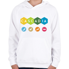 PRINTFASHION Cascadia - Gyerek kapucnis pulóver - Fehér