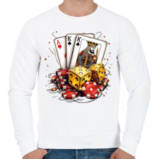 PRINTFASHION casino - Férfi pulóver - Fehér férfi pulóver, kardigán