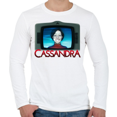 PRINTFASHION Cassandra - Férfi hosszú ujjú póló - Fehér