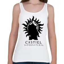 PRINTFASHION Castiel - Női atléta - Fehér női trikó