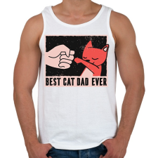 PRINTFASHION Cat dad - Férfi atléta - Fehér atléta, trikó