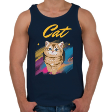 PRINTFASHION CAT - Férfi atléta - Sötétkék atléta, trikó