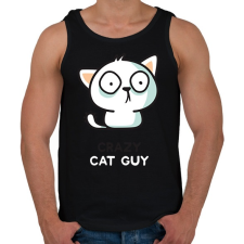 PRINTFASHION Cat guy - Férfi atléta - Fekete atléta, trikó