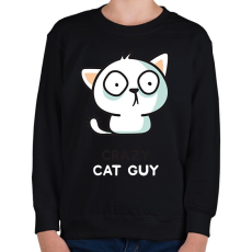 PRINTFASHION Cat guy  - Gyerek pulóver - Fekete