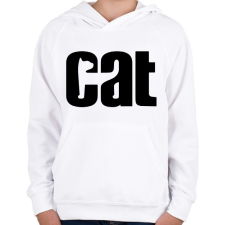 PRINTFASHION cat - Gyerek kapucnis pulóver - Fehér gyerek pulóver, kardigán