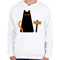 PRINTFASHION Cat-i-tude - Gyerek kapucnis pulóver - Fehér