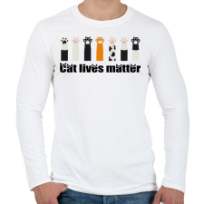 PRINTFASHION Cat lives matter  - Férfi hosszú ujjú póló - Fehér férfi póló
