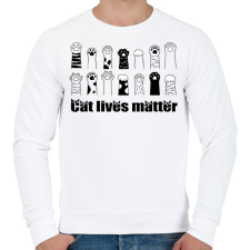 PRINTFASHION Cat lives matter - Férfi pulóver - Fehér férfi pulóver, kardigán