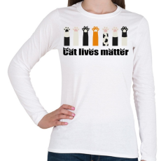 PRINTFASHION Cat lives matter  - Női hosszú ujjú póló - Fehér