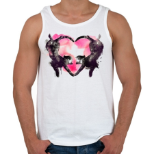 PRINTFASHION Cat love - Férfi atléta - Fehér atléta, trikó