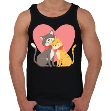 PRINTFASHION Cat Love - Férfi atléta - Fekete atléta, trikó