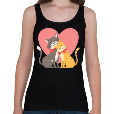 PRINTFASHION Cat Love - Női atléta - Fekete