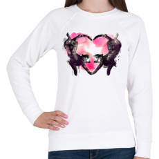 PRINTFASHION Cat love - Női pulóver - Fehér