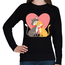 PRINTFASHION Cat Love - Női pulóver - Fekete női pulóver, kardigán