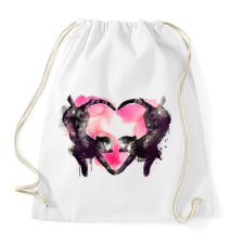 PRINTFASHION Cat love - Sportzsák, Tornazsák - Fehér tornazsák