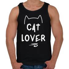 PRINTFASHION Cat Lover - Férfi atléta - Fekete atléta, trikó