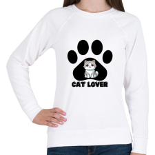 PRINTFASHION Cat Lover - Női pulóver - Fehér női pulóver, kardigán