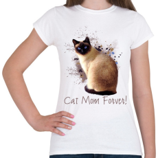 PRINTFASHION cat mom forever - Női póló - Fehér