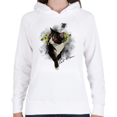 PRINTFASHION cat mom - Női kapucnis pulóver - Fehér